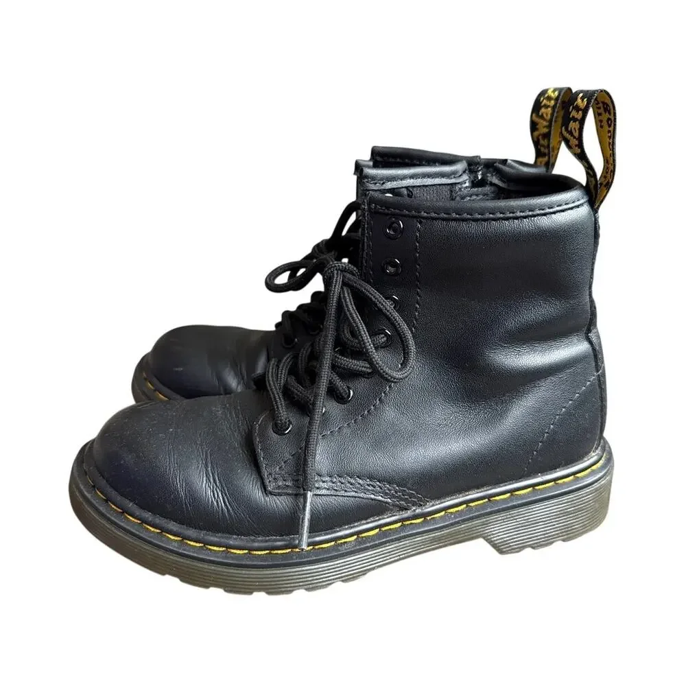 Dr. Martens Junior 1460 Side Zipper Leather Boots Size 1